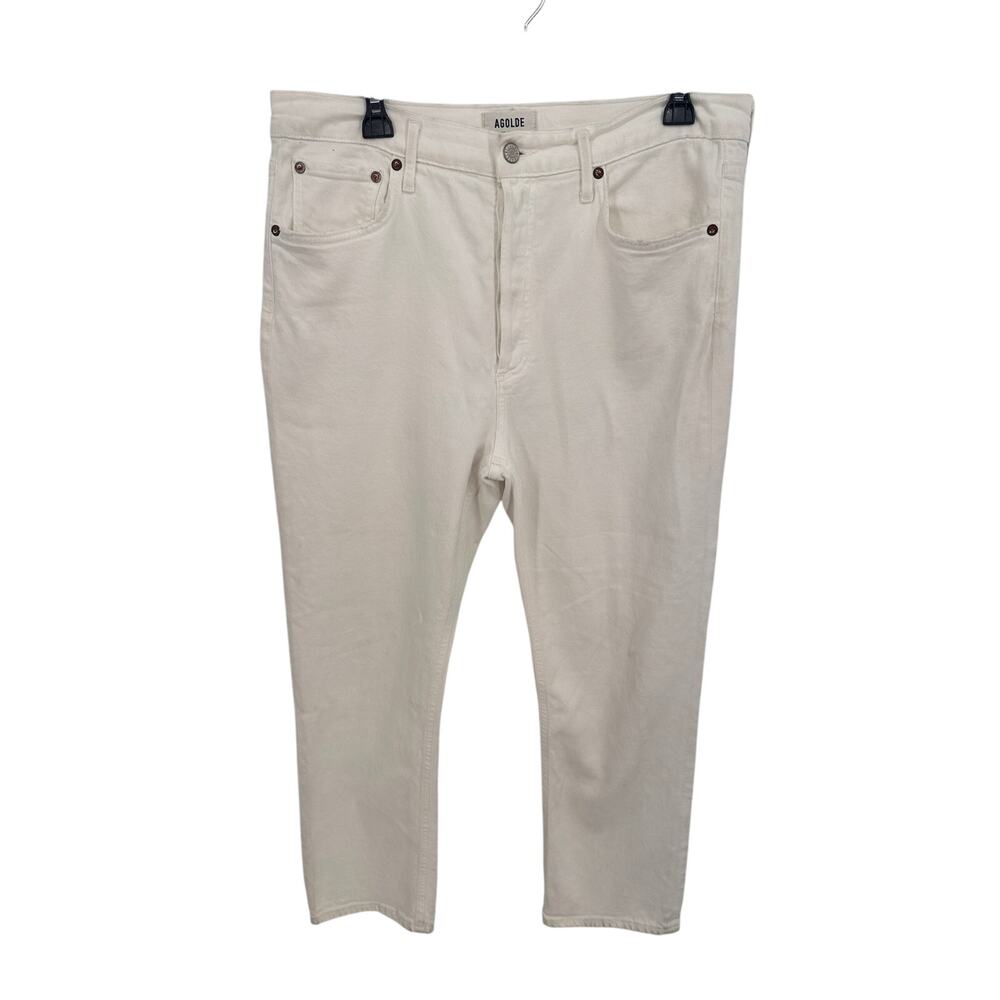 AGOLDE New Riley Crop Ankle Denim Jean in White Whip // 31 - Picture 3 of 12